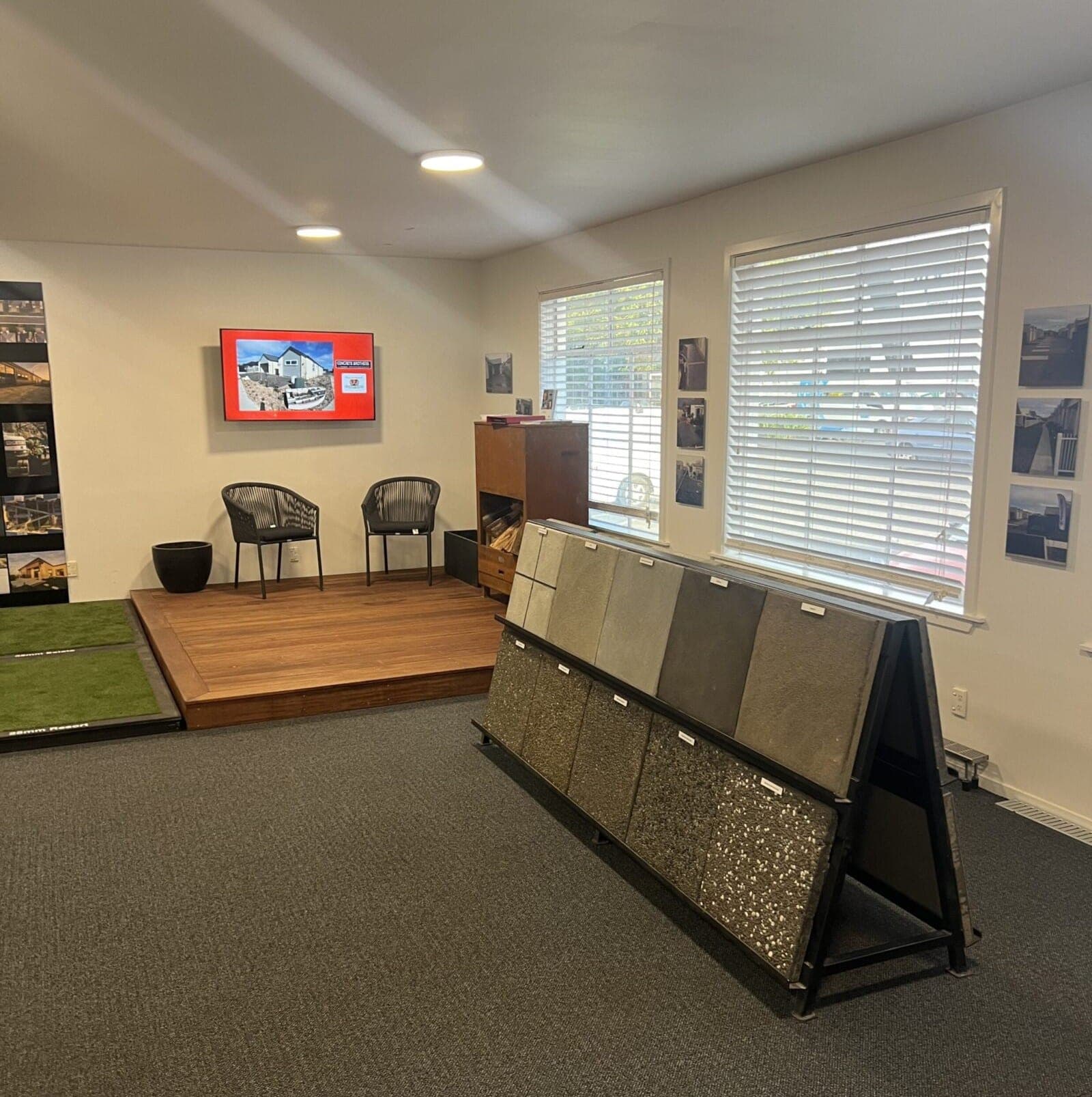 Materials on display in the Landscape Brothers showroom